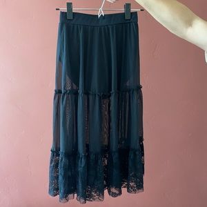 mesh black lace skirt